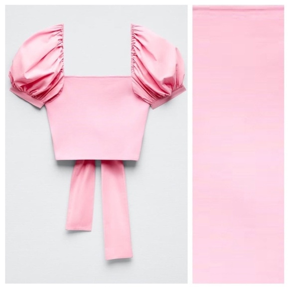 Zara Tops - Pink zara top with puffy sleeves